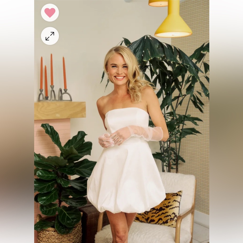 Lulus White Strapless Bubble Mini Dress